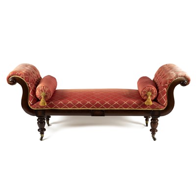 Lot 743 - A Regency mahogany framed window seat with...