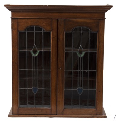 Lot 748 - An Art Nouveau oak wall hanging display...