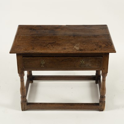 Lot 750 - An 18th Century oak side table (cut down)...