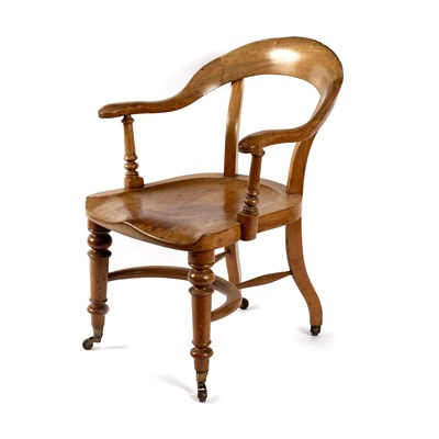 Lot 754 - A Victorian bleached walnut elbow chair with...