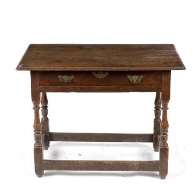 Lot 757 - A late 17th Century oak table, fitted a single...