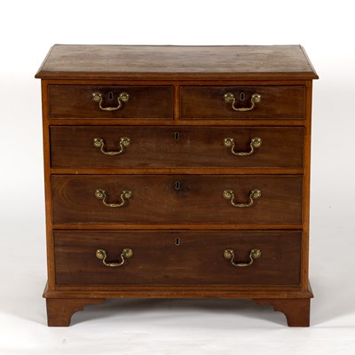 Lot 762 - A George III mahogany chest of two short over...