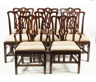 Lot 765 - A set of eight George III style mahogany...