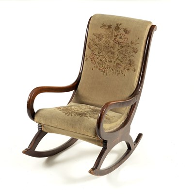 Lot 786 - A Victorian stained beech rocking chair