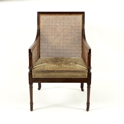 Lot 788 - A Regency style mahogany framed bergere...