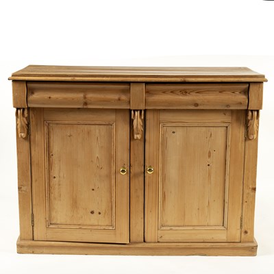 Lot 791 - A pine chiffonier, fitted drawers above...