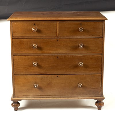 Lot 792 - A Victorian satinwood chest of two short over...