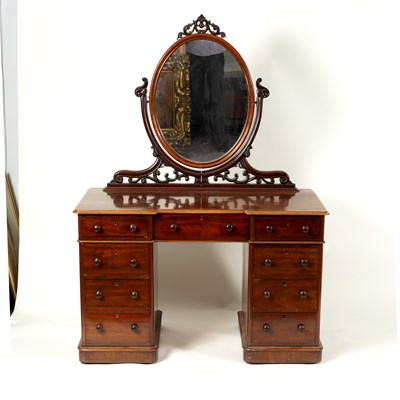 Lot 797 - A Victorian mahogany mirror back dressing...