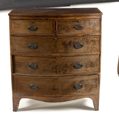 Lot 800 - A 19th Century mahogany bowfront chest of two...