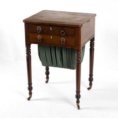 Lot 804 - A Regency mahogany and crossbanded work table,...