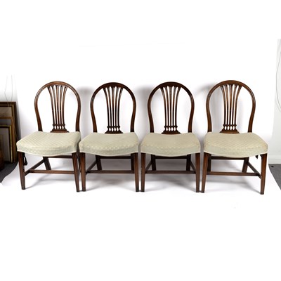 Lot 805 - A set of four 19th Century mahogany splat back...