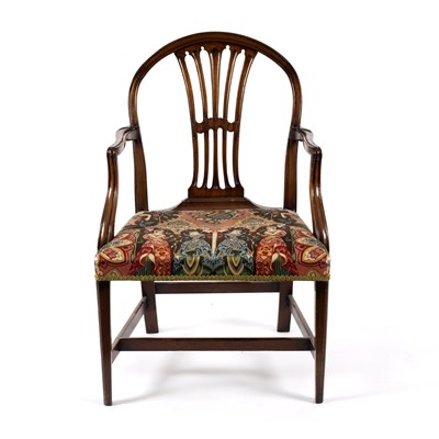 Lot 806 - A George III style mahogany splat back open...