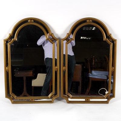 Lot 809 - A pair of modern gilt framed mirrors, 106cm x...