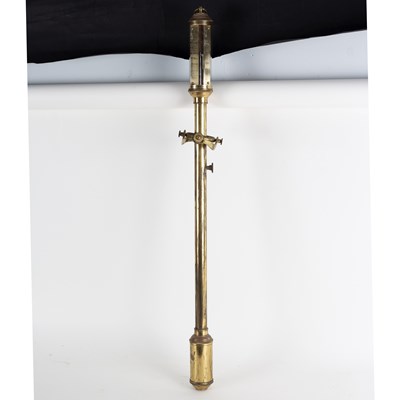 Lot 836 - A brass cased marine barometer with gimbals,...