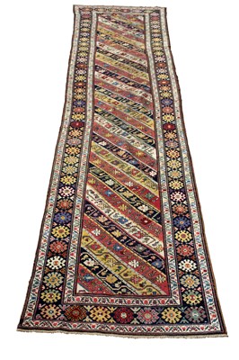 Lot 869 - A late 19th Century Karabagh runner, 456cm x 97cm