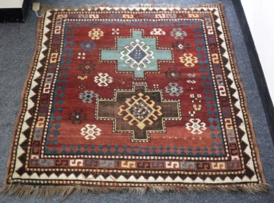 Lot 886 - A small Kazak rug, West Caucasus, late 19th...