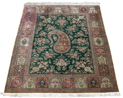 Lot 900 - A Turkish silk rug, 207cm x 128cm