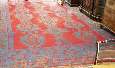 Lot 902 - A large Turkey carpet, with geometric design...