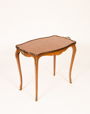 Lot 363 - A Louis XVI style parquetry and gilt metal mounted tray table