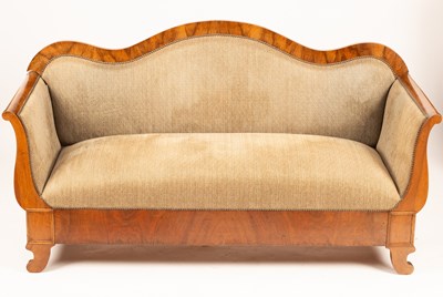 Lot 389 - A Continental walnut framed sofa