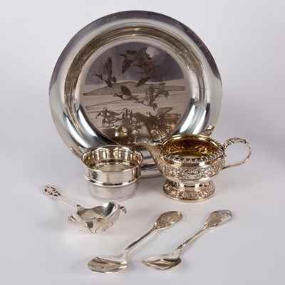 Lot 66 - A silver plate with design by Peter Scott,...