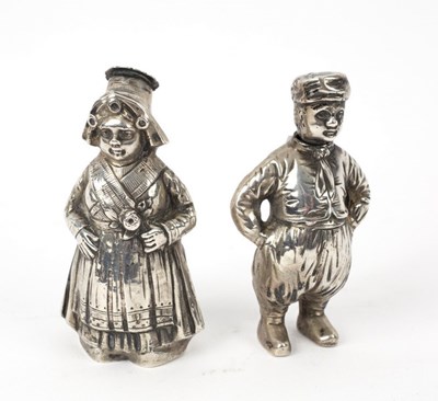 Lot 84 - A pair of Dutch 800 standard silver pepper...