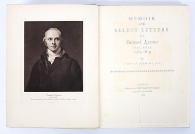 Lot 94 - Fleming (L) Memoirs of Samuel Lyson 1934, one...