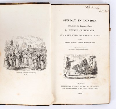 Lot 113 - Cruikshank (G) Sunday in London, 1833, 8vo,...