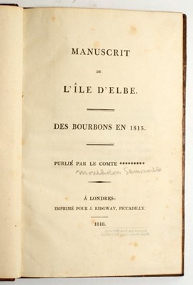 Lot 138 - Montholon (C T) Manuscrit De Lille D'Elbe Des...