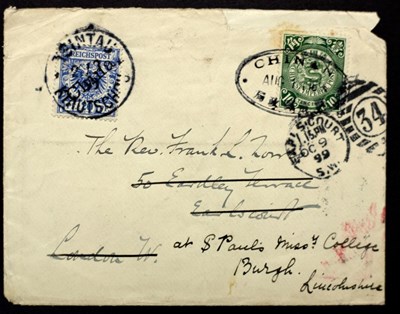 Lot 164 - China: 1899 re-addressed envelope to England...