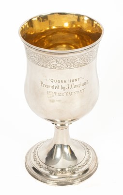 Lot 350 - Hunting Interest: A Scottish silver and silver gilt presentation goblet