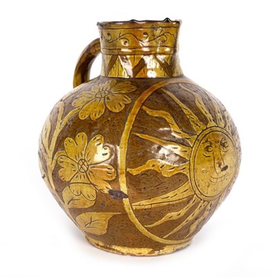 Lot 212 - A dated Barnstaple slipware harvest jug,...