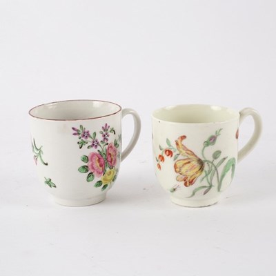 Lot 227 - An 18th Century Bristol cup painted flowers...