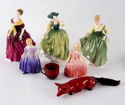 Lot 239 - Three Royal Doulton figures, Fair Lady,...