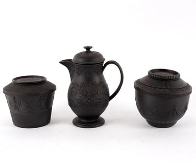 Lot 242 - Three pieces of black basalt ware, comprising...