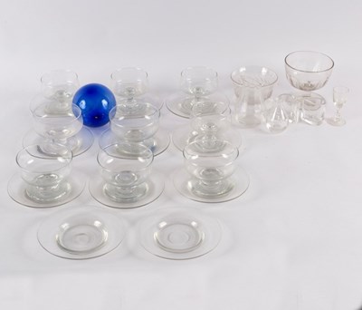 Lot 258 - Eleven ice plates and sundry glass