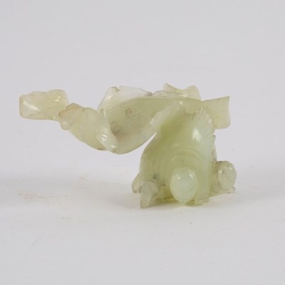 Lot 289 - A Chinese pale celadon jade carving of a...