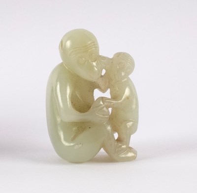 Lot 298 - A Chinese pale celadon jade carving of a...