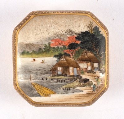 Lot 326 - A Japanese Satsuma octagonal box and cover,...