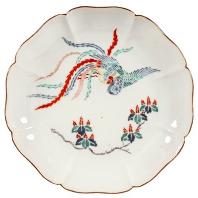 Lot 349 - A Japanese Kakiemon plate, probably 18th...