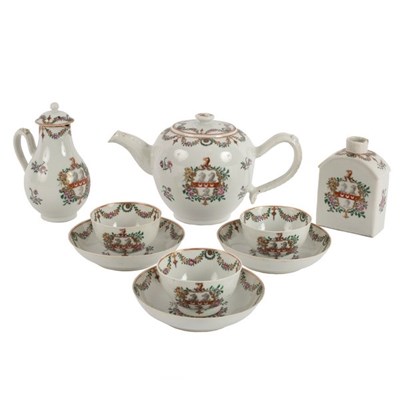 Lot 350 - A Chinese famille rose armorial porcelain part...