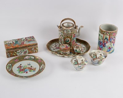 Lot 356 - A group of Canton famille rose items...