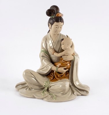 Lot 357 - A Chinese pottery figure by Liu Zemian of...