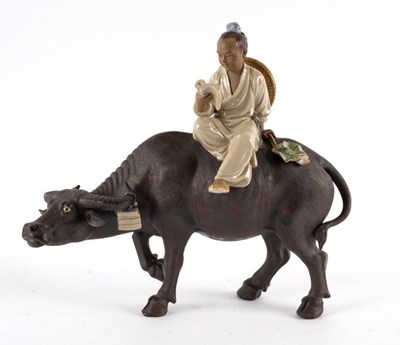 Lot 359 - A Chinese pottery figure by Liu Zemian of Wang...