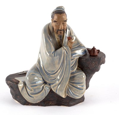 Lot 361 - A Chinese pottery figure by Liu Zemian of Lu...