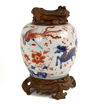 Lot 380 - An 18th Century Chinese Imari vase, with later...