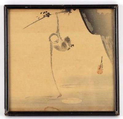 Lot 386 - Gekko Ogata (Japanese 1859-1920)/Monkey...