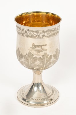 Lot 351 - Hunting Interest: A Scottish silver and silver gilt presentation goblet