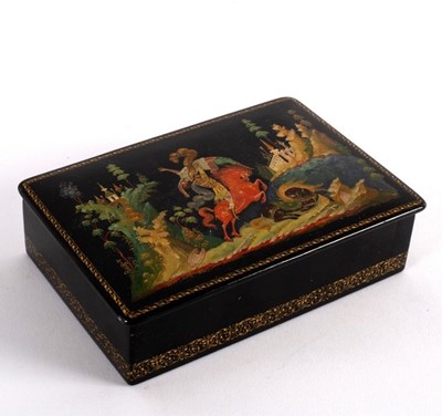 Lot 453 - A Russian palekh box decorated by Aleksei...