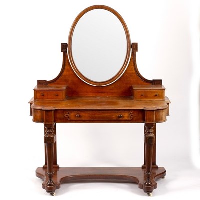 Lot 548 - A Victorian mahogany dressing table with oval...